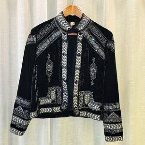 Embellished velvet jacket
